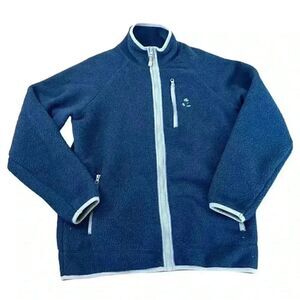 Disney Parks Unisex Adult Blue Poly Fleece w Mickey Embroidery Zip Front Jacket